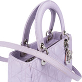Christian Dior Quilted Lilac Leather Lady Dior Handbag