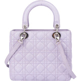 Christian Dior Quilted Lilac Leather Lady Dior Handbag