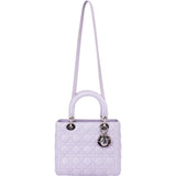 Christian Dior Quilted Lilac Leather Lady Dior Handbag