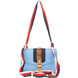 Gucci Blue Leather Sylvie Shoulder Bag