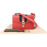Gucci Red Leather Sylvie Shoulder Bag