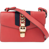 Gucci Red Leather Sylvie Shoulder Bag