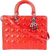 Louis Vuitton Red Patent Leather Lady Dior Handbag