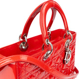 Louis Vuitton Red Patent Leather Lady Dior Handbag