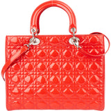 Louis Vuitton Red Patent Leather Lady Dior Handbag