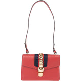 Gucci Red Leather Sylvie Shoulder Bag