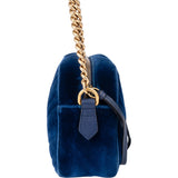 Gucci Blue Satin Marmont GG Crossbody Bag