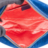 Gucci Blue Satin Marmont GG Crossbody Bag
