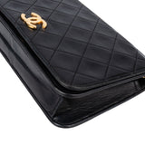 Chanel Quilted Lambskin 24K Gold Single Flap Shoulder Bag