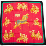 Hermès Classic "CARROUSEL" Silk Carre 90 Scarf Tuch