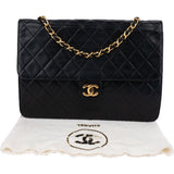 Chanel Quilted Lambskin 24K Gold Single Flap Shoulder Bag