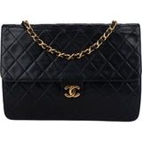 Chanel Quilted Lambskin 24K Gold Single Flap Shoulder Bag