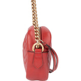 Gucci Red Leather GG Marmont Crossbody Bag