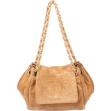 Chanel Brown Suede CC Accordion Crossbody Bag