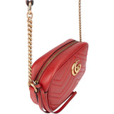 Gucci Red Leather GG Marmont Crossbody Bag