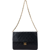 Chanel Quilted Lambskin 24K Gold Single Flap Shoulder Bag