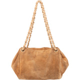 Chanel Brown Suede CC Accordion Crossbody Bag