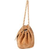 Chanel Brown Suede CC Accordion Crossbody Bag