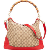 Gucci GG Monogram Bamboo Handbag