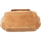 Chanel Brown Suede CC Accordion Crossbody Bag