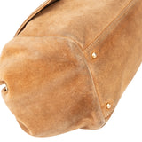 Chanel Brown Suede CC Accordion Crossbody Bag