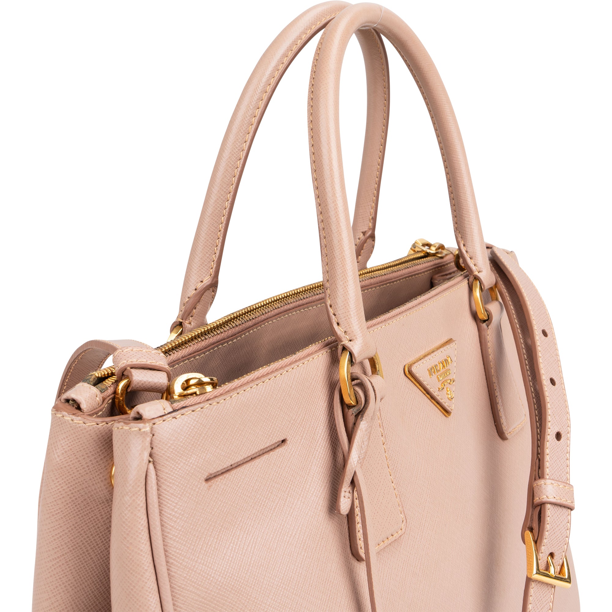 Prada Rose Saffiano Leather Galleria Handbag - vintageandkickz
