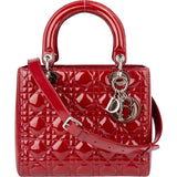 Christian Dior Quilted Patent Leather Lady Dior Handbag