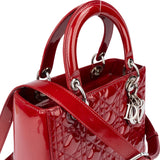Christian Dior Quilted Patent Leather Lady Dior Handbag