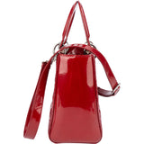 Christian Dior Quilted Patent Leather Lady Dior Handbag