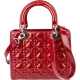 Christian Dior Quilted Patent Leather Lady Dior Handbag