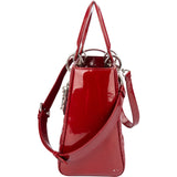 Christian Dior Quilted Patent Leather Lady Dior Handbag