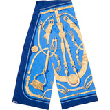 Hermès Bleu "Gaucho" Silk Twilly Maxi Scarf Schal