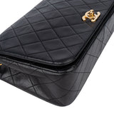Chanel Quilted Lambskin 24K Gold Single Flap Crossbody Bag