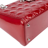Christian Dior Quilted Patent Leather Lady Dior Handbag
