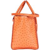 Prada Orange Ostrich Twin Pocket Handbag