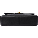 Chanel Quilted Caviar Leather 24K Gold Jumbo Single Flap Crossbody Bag