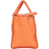 Prada Orange Ostrich Twin Pocket Handbag