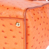 Prada Orange Ostrich Twin Pocket Handbag