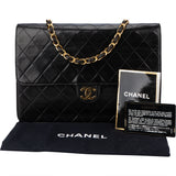 Chanel Quilted Lambskin 24K Gold Single Flap Shoulder Bag