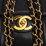 Chanel Quilted Caviar Leather 24K Gold Jumbo Single Flap Crossbody Bag