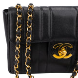 Chanel Quilted Caviar Leather 24K Gold Jumbo Single Flap Crossbody Bag
