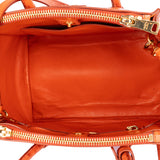 Prada Orange Ostrich Twin Pocket Handbag