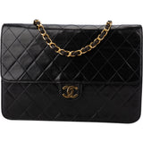 Chanel Quilted Lambskin 24K Gold Single Flap Shoulder Bag