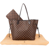 Louis Vuitton Damier Ebene Monogram Neverfull MM Shopper Handbag