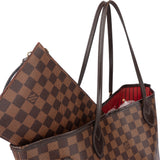 Louis Vuitton Damier Ebene Monogram Neverfull MM Shopper Handbag