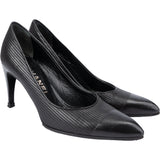 Chanel Black Stitching Leather Heels (36)