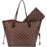 Louis Vuitton Damier Ebene Monogram Neverfull MM Shopper Handbag