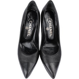 Chanel Black Stitching Leather Heels (36)
