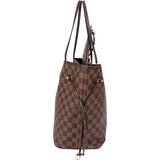 Louis Vuitton Damier Ebene Monogram Neverfull MM Shopper Handbag