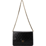 Chanel Quilted Lambskin 24K Gold Single Flap Shoulder Bag